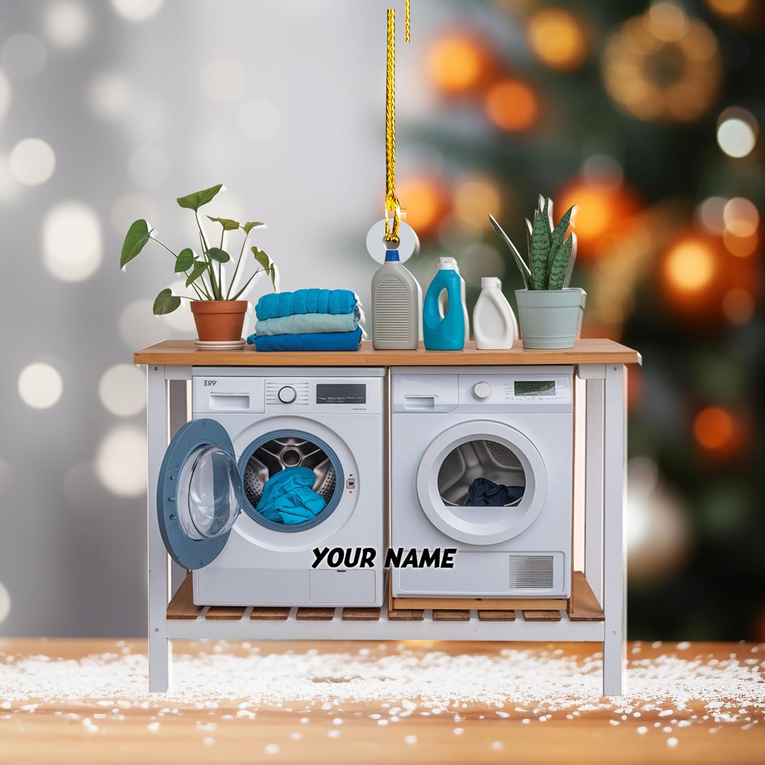 Personalized Washing Machine Christmas Ornament,Home Appliance Consumer Electronics Christmas Ornament, Clothes Washer Christmas Tree Decor, Washing Machines Ornament (Acrylic, Style 4)