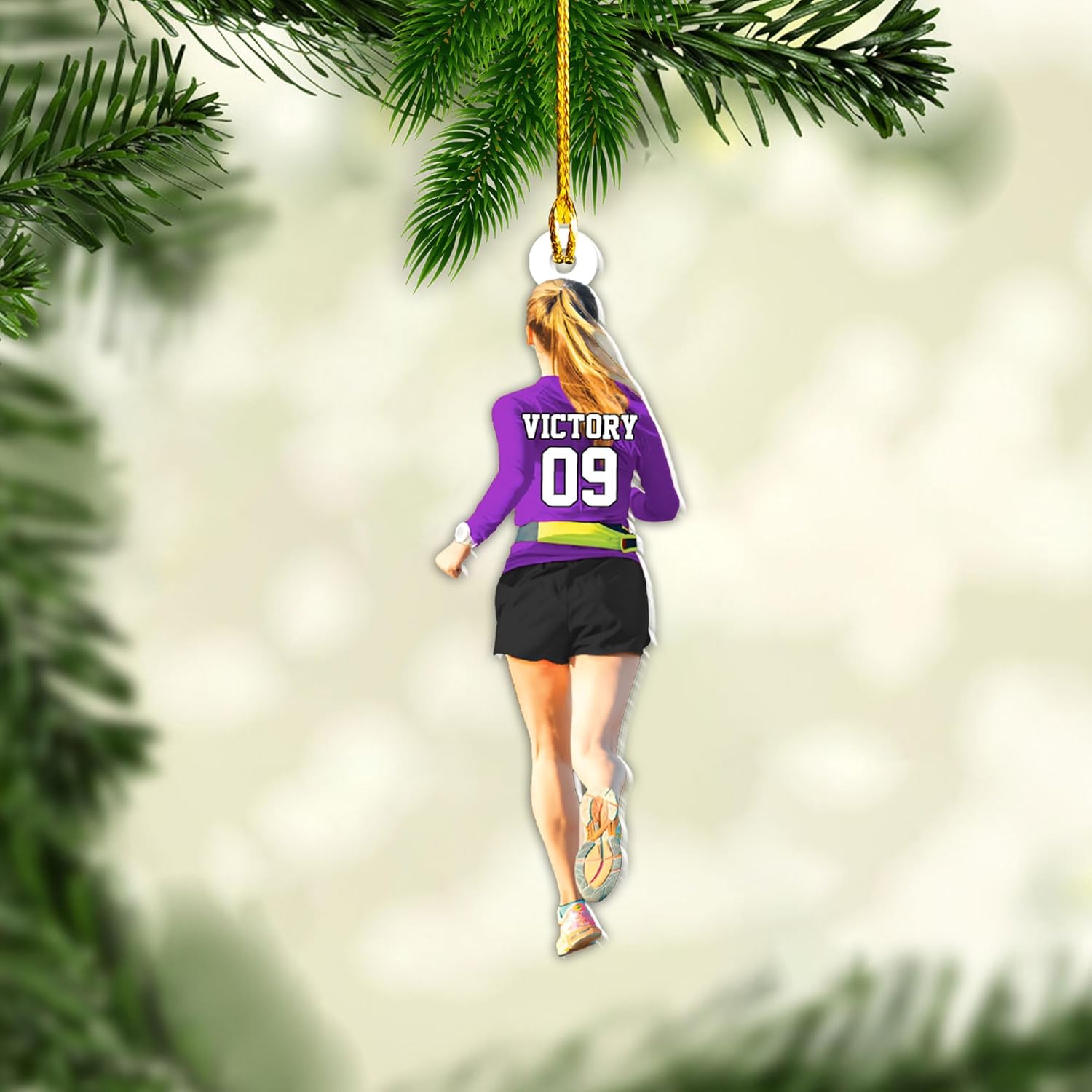 AOVL Personalized Running Christmas Ornament Gift for Runner Running Man Women Runner Gifts Girl Runner Gift Marathon Christmas Runner Ornament Runner Gift Xmas Ornament (Running 3)