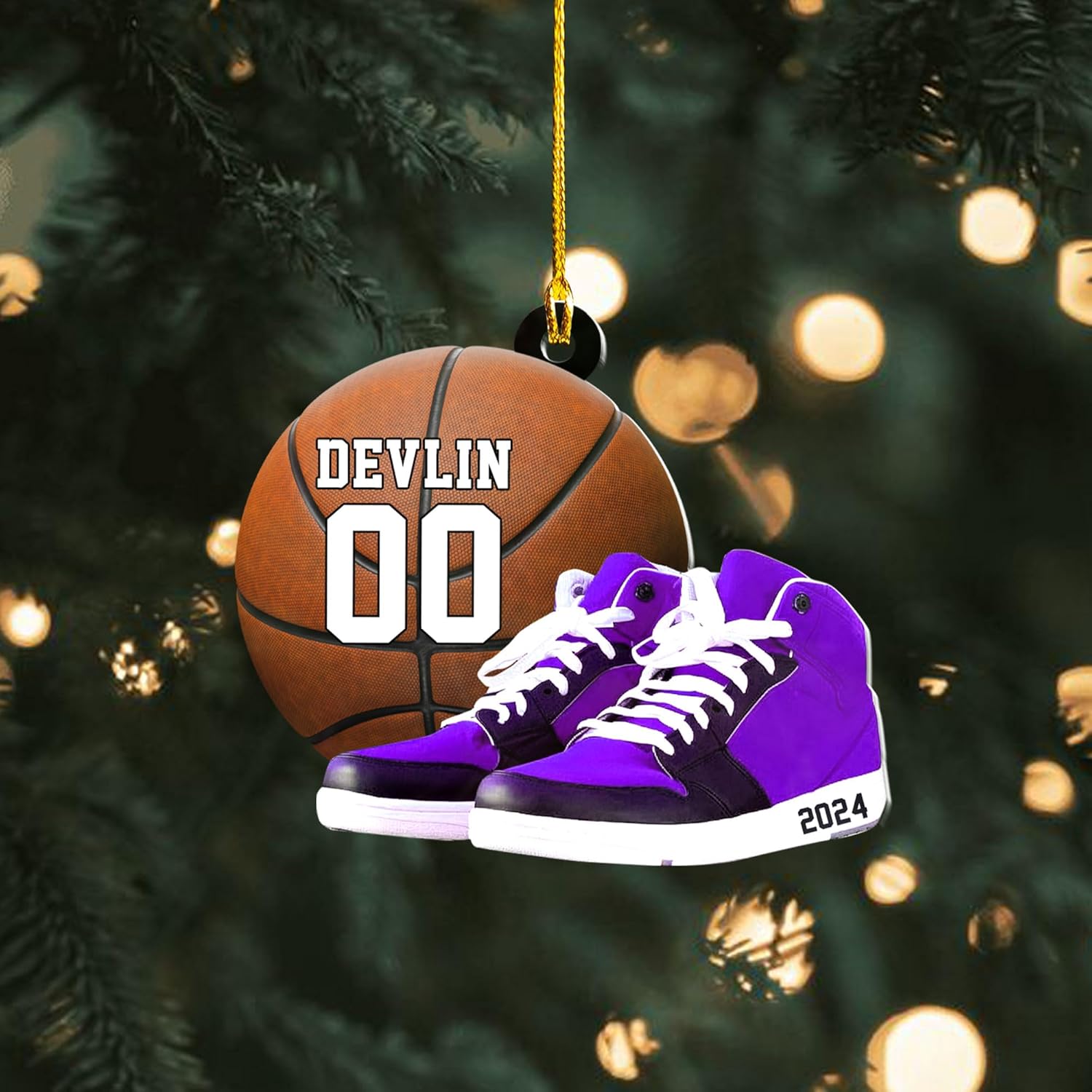 Personalized Basketball Ornaments for Christmas Tree, Basketball Ornament 2024 Custom Basketball Player Ornament Basketball Tree Ornaments Gifts for Basketball Team Ornament Hanging Decor (BKB 16)