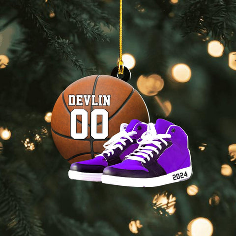 Personalized Basketball Ornaments for Christmas Tree, Basketball Ornament 2024 Custom Basketball Player Ornament Basketball Tree Ornaments Gifts for Basketball Team Ornament Hanging Decor (BKB 16)