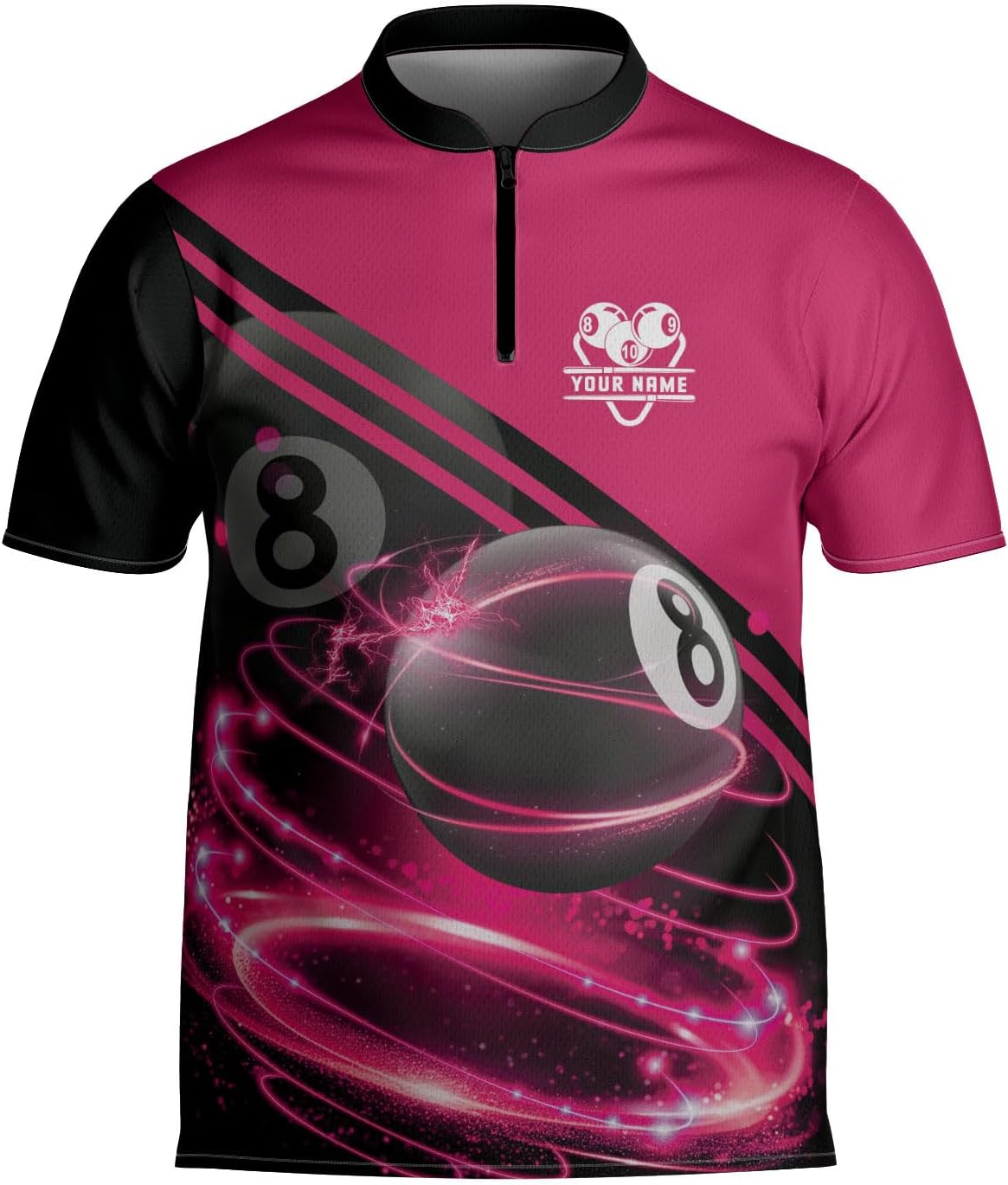 Artparel Personalized Billiard Jersey 3D Billiard Shirts for Men Billiard Bowling Jersey Billiards 9 Ball Pool Shirts for Men