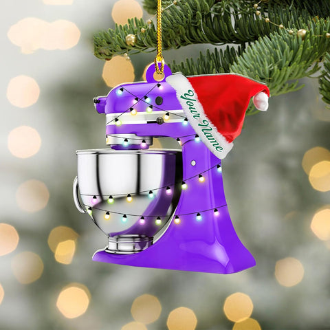 Custom Baking Mixer Lights 2D Flat Ornament Customized Stand Mixer Mica Christmas Ornaments Love Cooking Xmas Keepsake Gift Ideas Gifts for Chef Lovers Gift (BM2)
