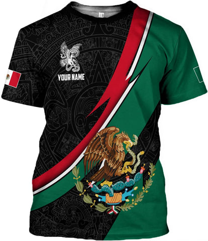 Mostprints Personalized Name Mexican Shirts for Men 3D Customized Mexico Shirts for Men Mexico Shirts for Women Mexico Shirt