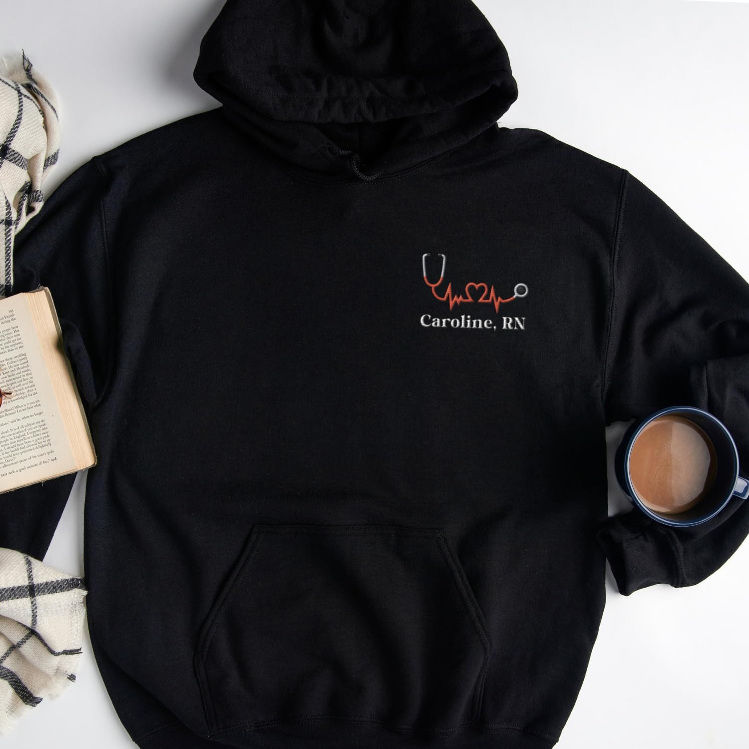 Personalized Embroidered Nurse Crewneck Sweatshirts for Women, Emergency Nurse Registered Nurse Sweatshirt (Cotton, SS72), Small-5X-Large