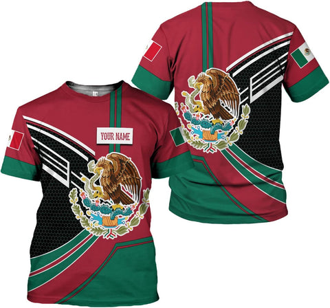 Personalized Name Mexican Shirts for Men, Customized Mexico Shirts for Men, Mexico Shirts for Women Mexico Shirt Eagle Flag