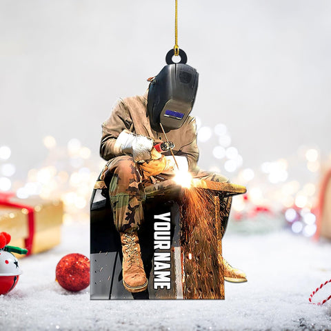 mostprints Personalized Welder Ornament, Custom Welder Ornaments Welding Ornaments Flat Two Sided Hanging Plastic Ornaments Welder Gift Christmas Ornament Hanging Decorations Ornament (WD10)