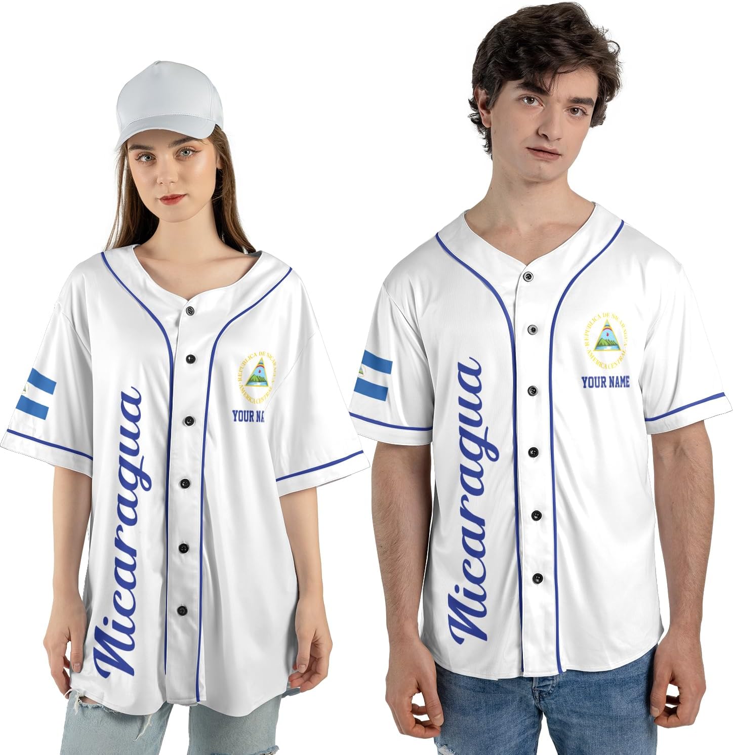 Personalized Nicaragua Baseball Jersey, Custom Nicaragua Baseball Jersey for Men & Women, Nicaraguan Camisas Shirt