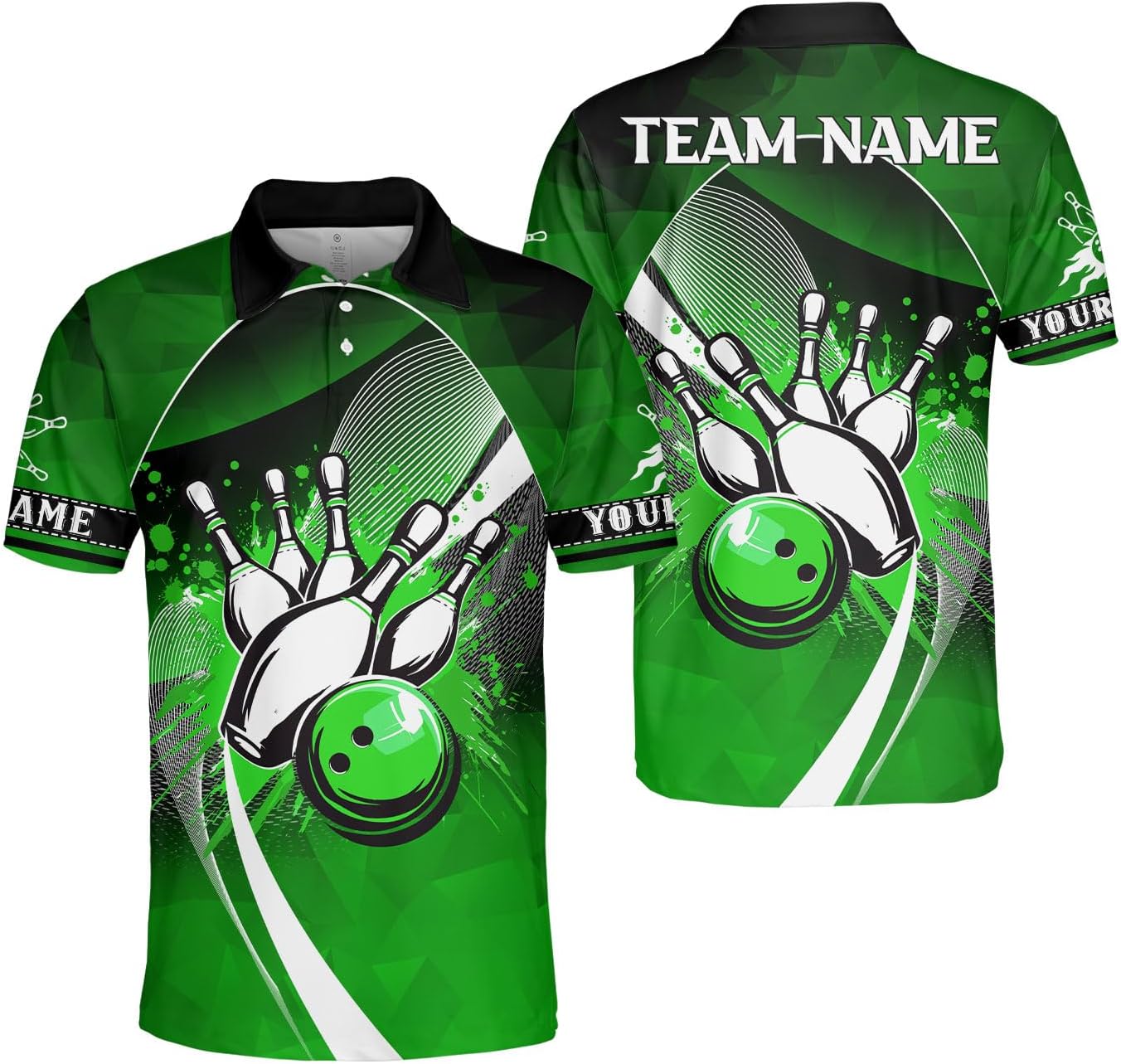 Ligthuy Personalized Name Bowling Polo Shirts 3D for Men and Women, Bowling Shirt, Bowling Shirts for Men Team Bowling Shirt