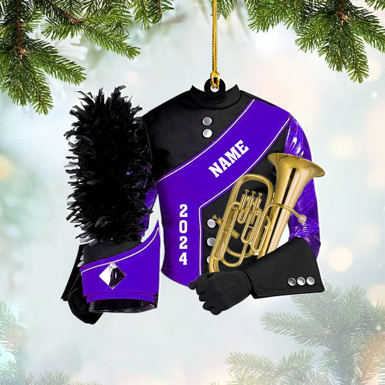 AOVL Custom Marching Band Ornament Music Ornament Marching Band Teacher Gifts Music Marching Band Gifts Band Director Gifts Music Ornament Marching Band Teacher Gifts Music (MB2)