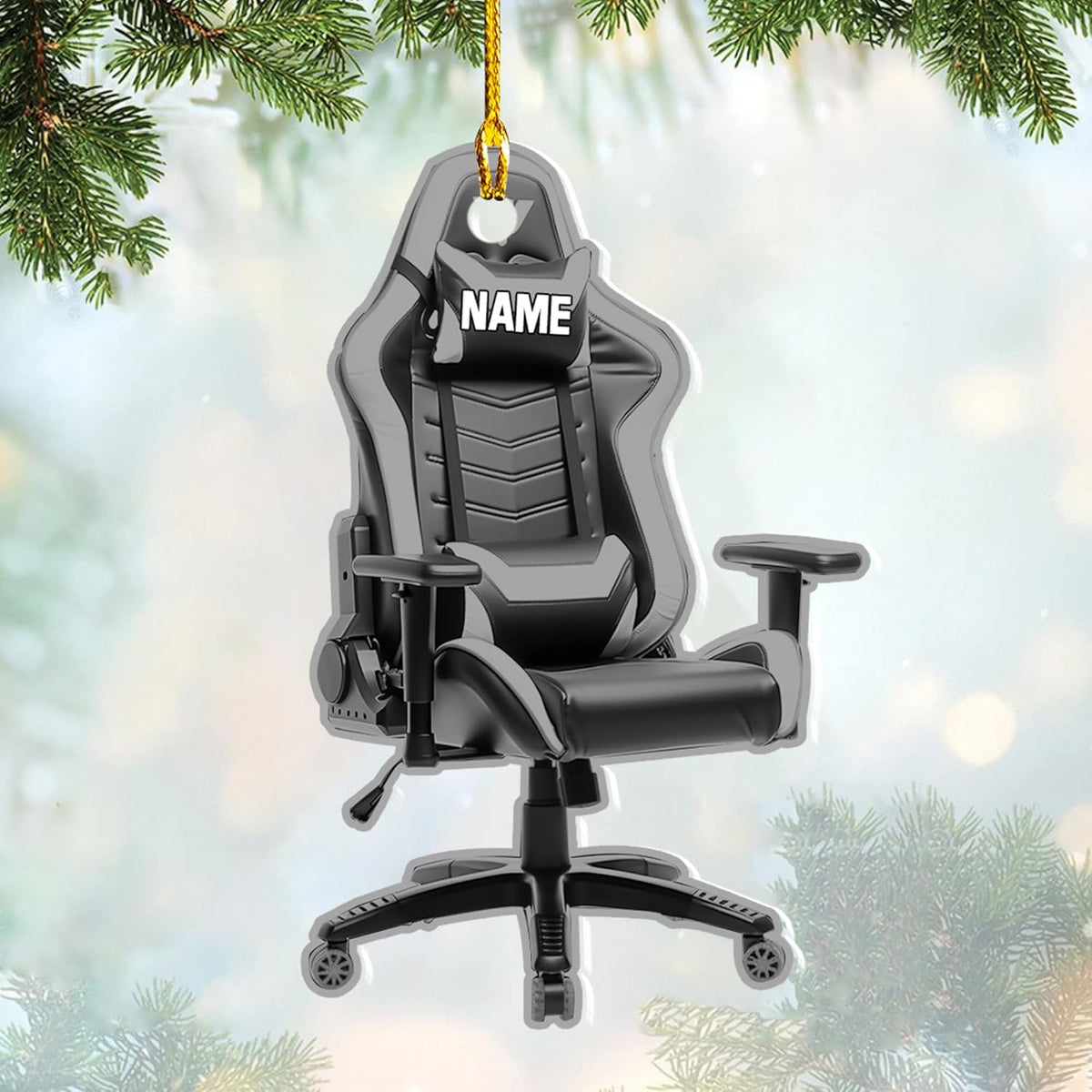 Podagree Personalized Name PC Computer Ornament Christmas, Shape Flat Christmas Ornament for Gamer, Gaming Gamer Christmas Ornament Gift for Boys, PC Game Player Decoration with Custom Name (CPT3)