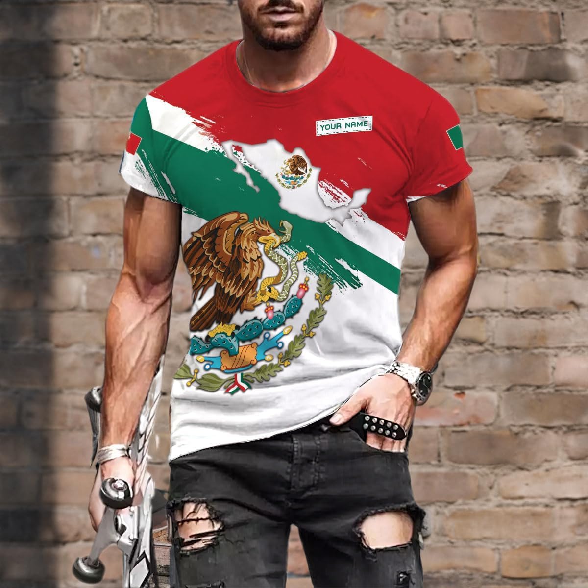 Personalized Name Mexican Shirts for Men, Customized Mexico Shirts for Men, Mexico Shirts for Women Mexico Shirt Eagle Flag