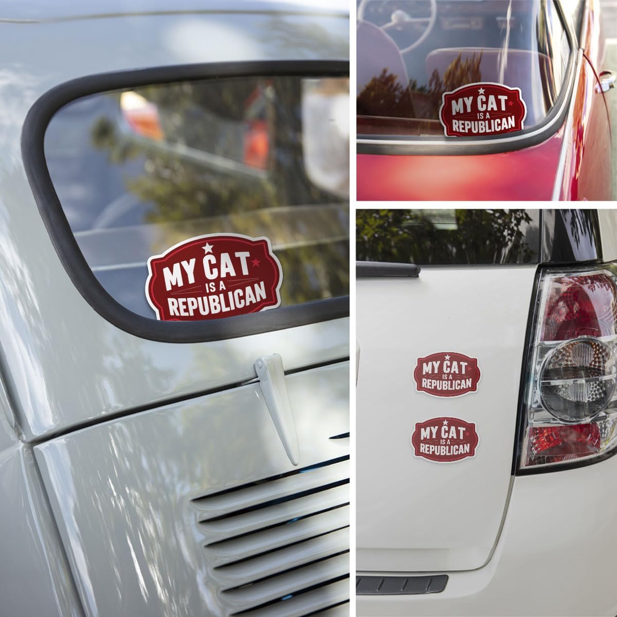 (3Pcs) My Cat is Republican Sticker, Republican Decal, Political Bumper Stickers Republican, Trump Bumper Sticker 2024 Sticker Die-Cut Waterproof for Water Bottle Phone Window Helmet Decal Gifts 5"