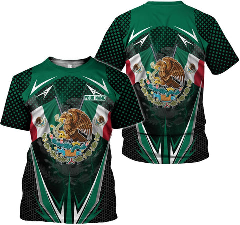 Mostprints Personalized Name Mexican Shirts for Men 3D Customized Mexico Shirts for Men Mexico Shirts for Women Mexico Shirt