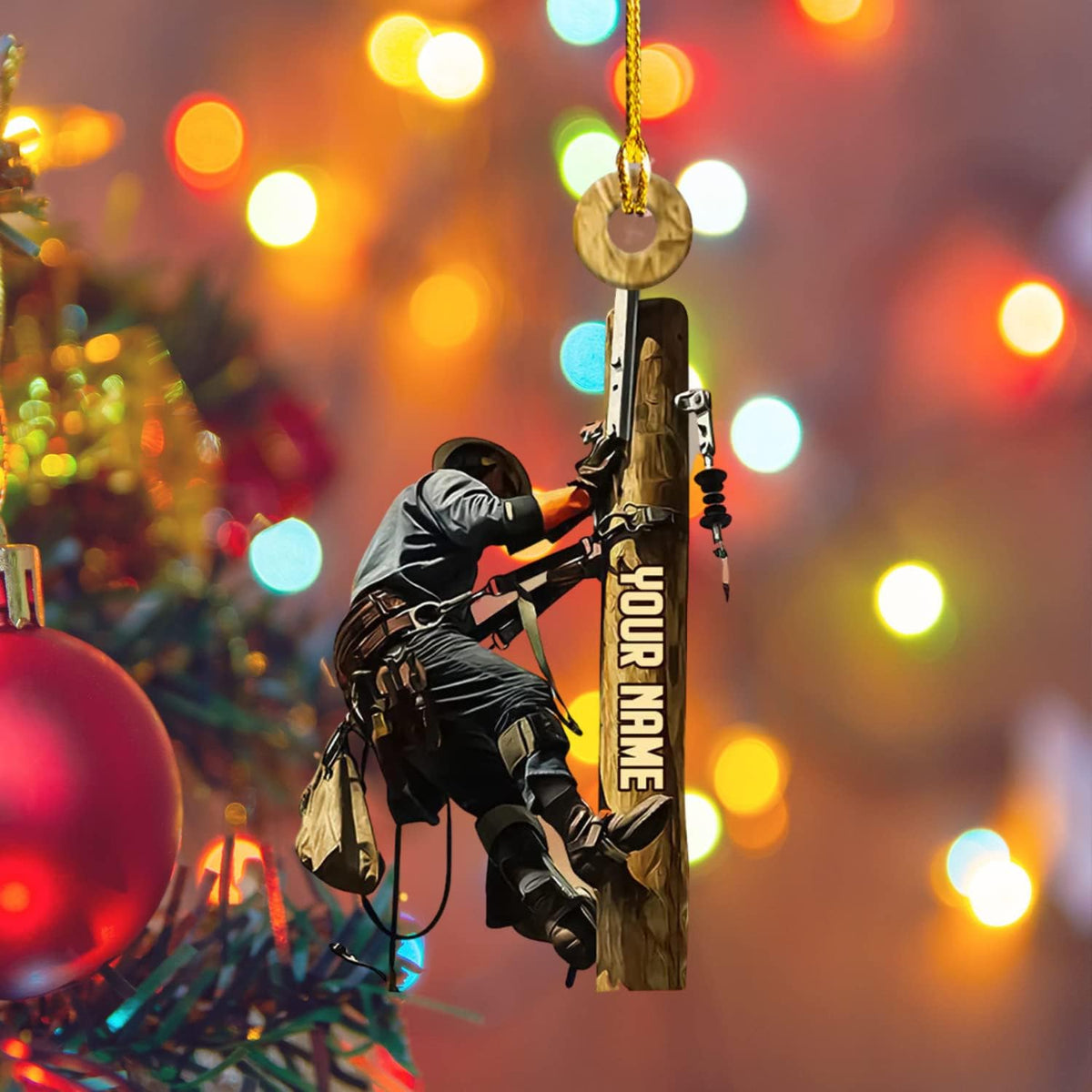 Personalized Lineman Ornaments Lineman Gifts Linemen Ornaments Linemen Gifts Custom Name Lineman Christmas Ornaments Custom Lineman Tool Set Flat Christmas Ornament, Lineman Lover Fan (1, LM5)