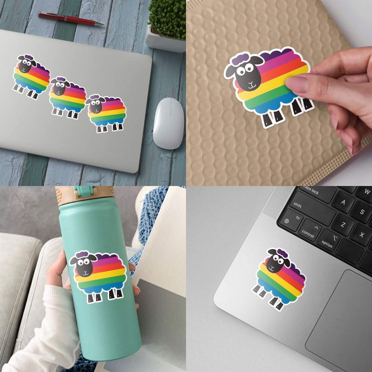 (3pcs) Rainbow Sheep of The Family LGBT Pride Sticker, Sheep Stickers, Funny Gay Stickers, Sarcastic Water Bottle Stickers- Vinyl Stickers 3'' for Laptop Phone Car Window Helmet