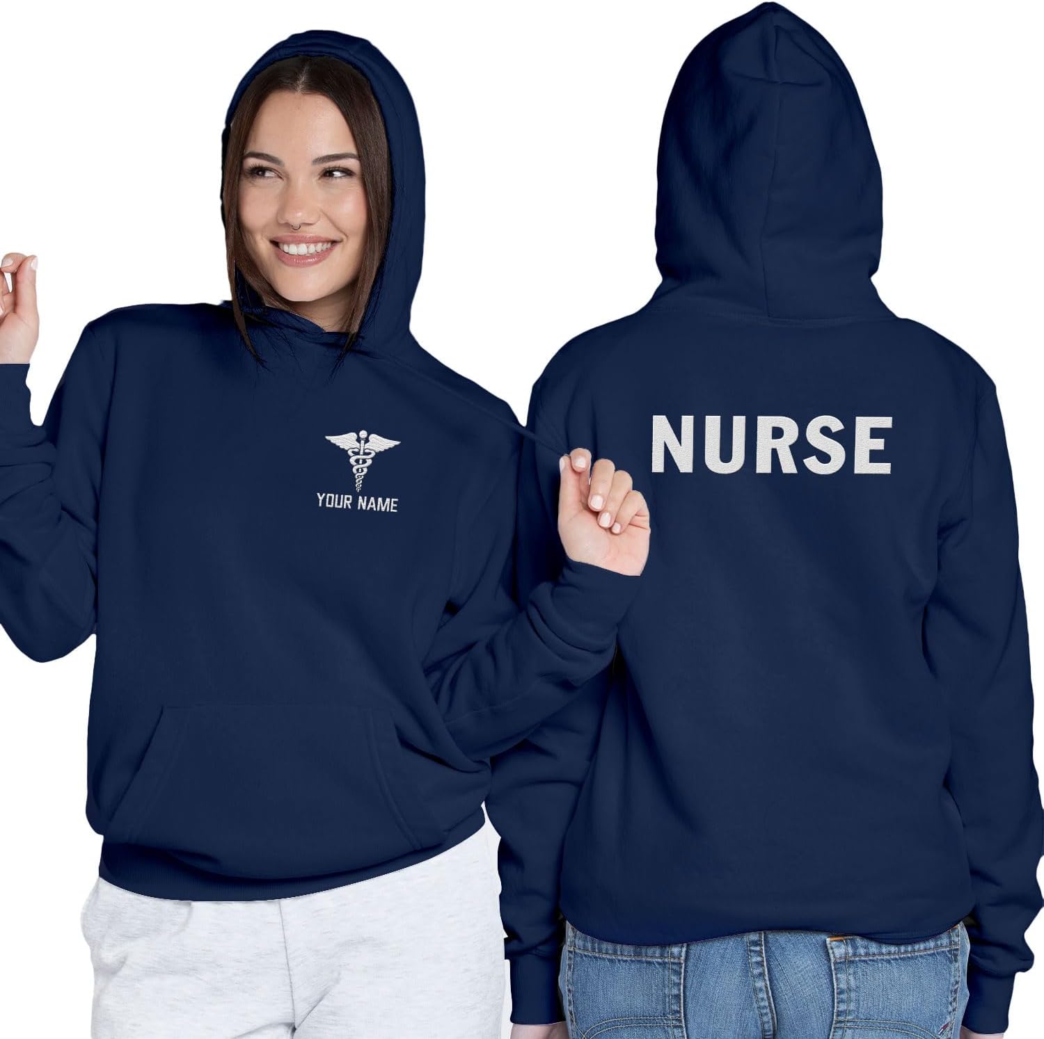 Leeprints Personalized Nurse Sweatshirts, Embroidered Custom Name, Nurse Sweatshirts For Women, Nurse Sweatshirt, Nurse Gifts