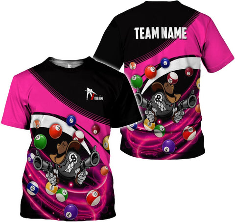 Ligthuy Personalized Name Billiard Shirts 3D, Billiards Shirt 8 Ball Billiard Shirt Custom Men's Pool Men Women1
