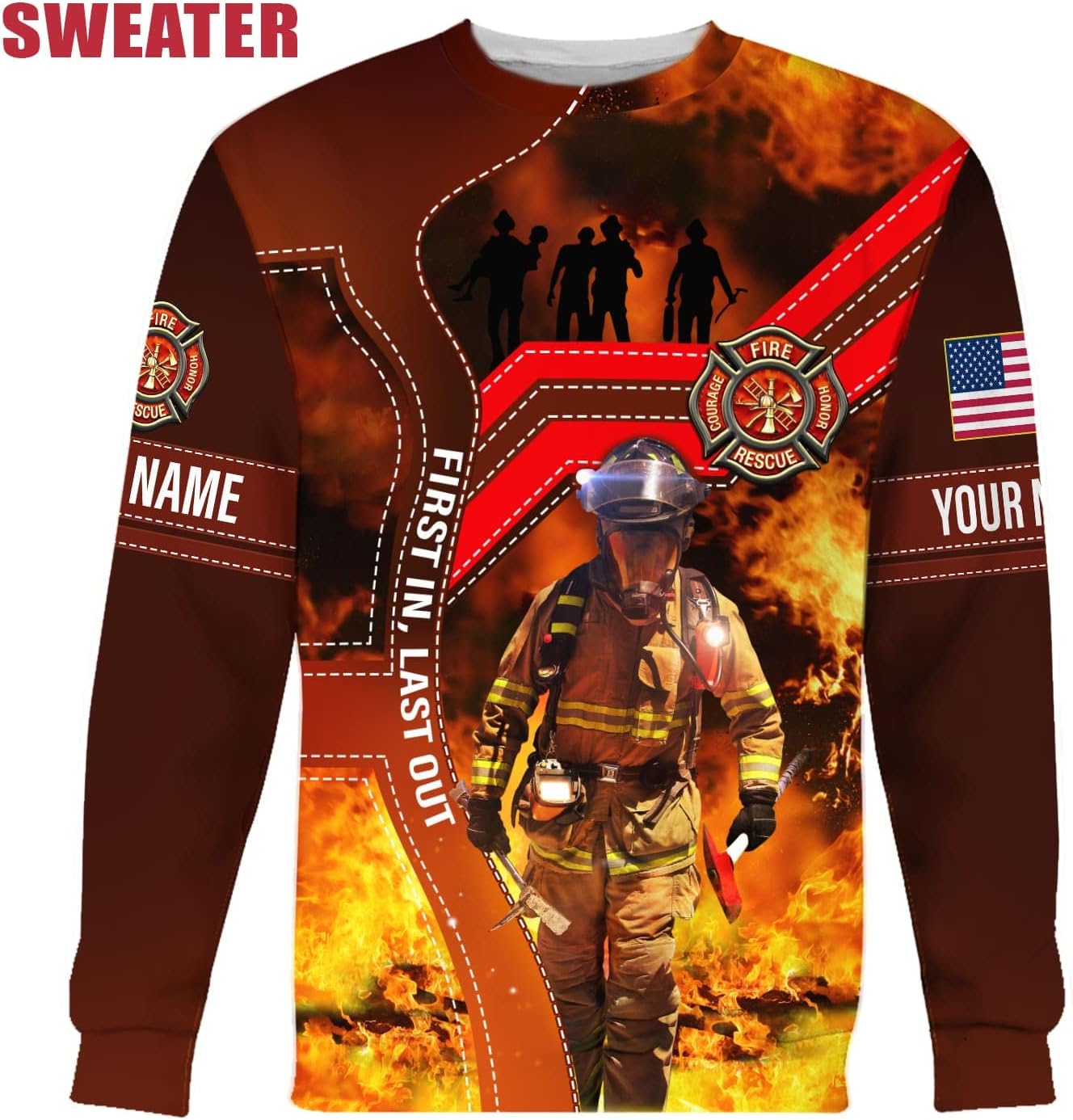 Mostprints Personalized Name Firefighter Shirt 3D, Custom Name Firefighter Shirts Men, Gift Firefighter Shirts for Women1