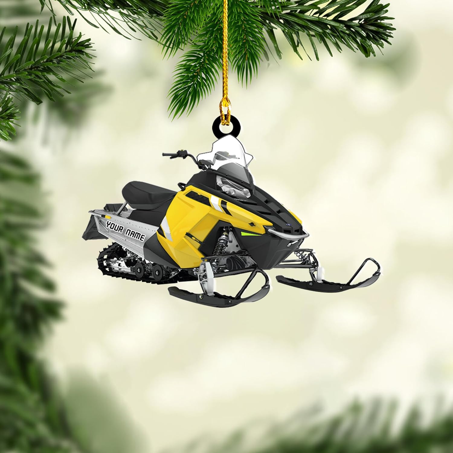 Artparel Personalized Customized Snowmobile Shoes Acrylic Christmas Ornament for Snowmobile Lovers (Snowmobile 3)