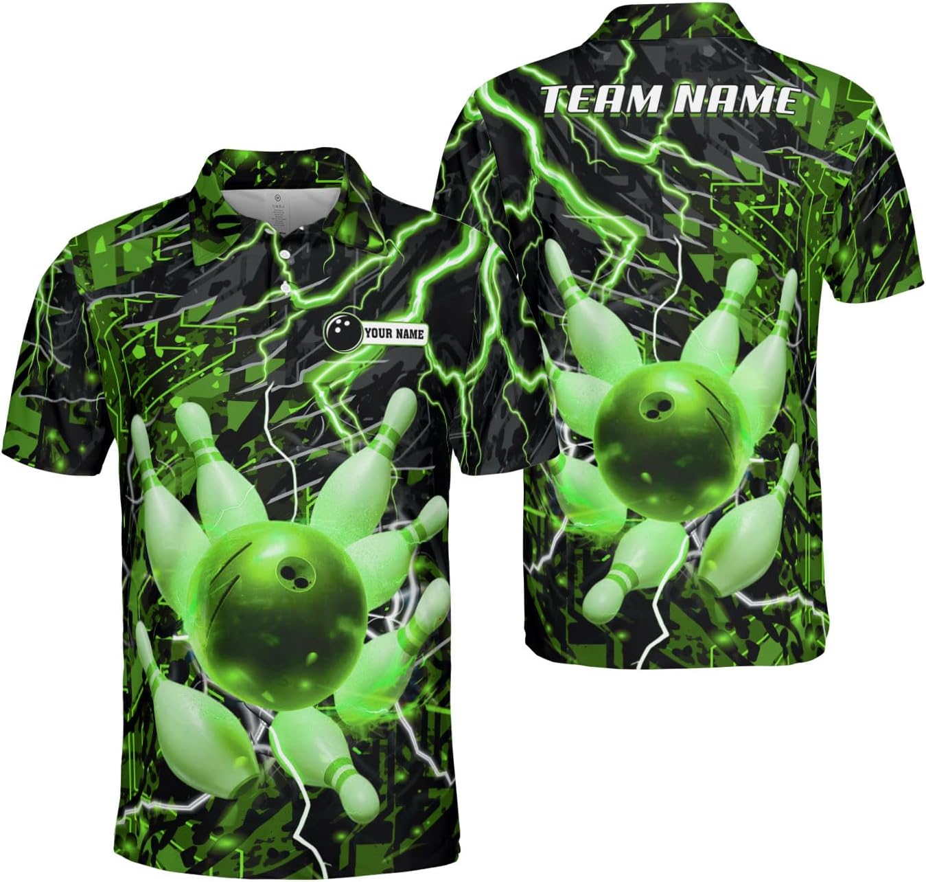 Ligthuy Personalized Name Bowling Polo Shirts 3D for Men and Women, Bowling Shirt, Bowling Shirts for Men Team Bowling Shirt