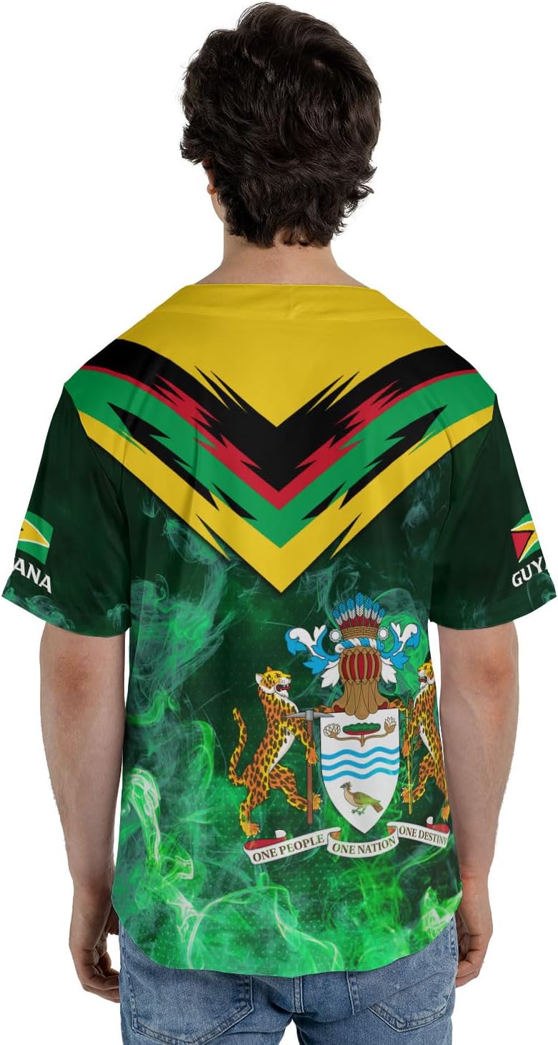Parvii Personalized Guyana Shirts, Guyana Pride Baseball Jersey Guyanese Guyana Flag Jersey Shirt for Men & Women Guyana Gift