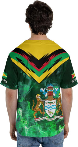 Parvii Personalized Guyana Shirts, Guyana Pride Baseball Jersey Guyanese Guyana Flag Jersey Shirt for Men & Women Guyana Gift