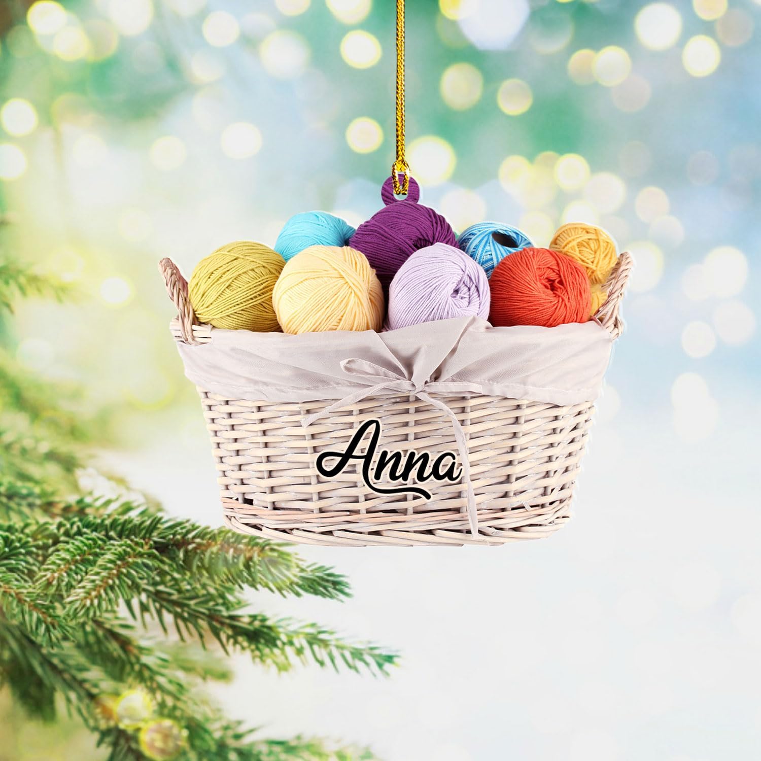 Personalized Knitting Ornaments 2024, Knitting Yarns Custom Knit Ornament Knitting Christmas Ornament, Crochet Ornaments for Christmas Tree, Christmas Gifts for Crocheters, Sewing Ornament (KT13)