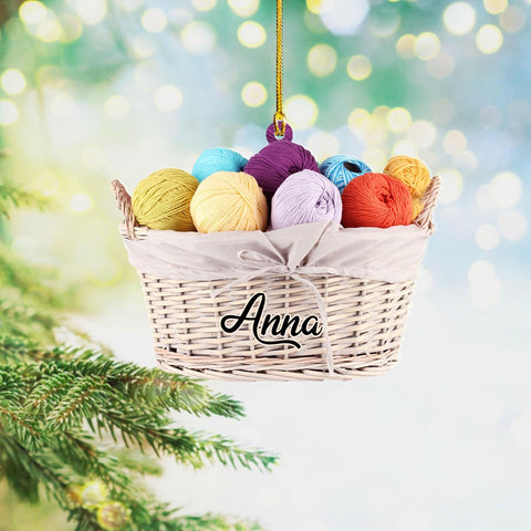 Personalized Knitting Ornaments 2024, Knitting Yarns Custom Knit Ornament Knitting Christmas Ornament, Crochet Ornaments for Christmas Tree, Christmas Gifts for Crocheters, Sewing Ornament (KT13)