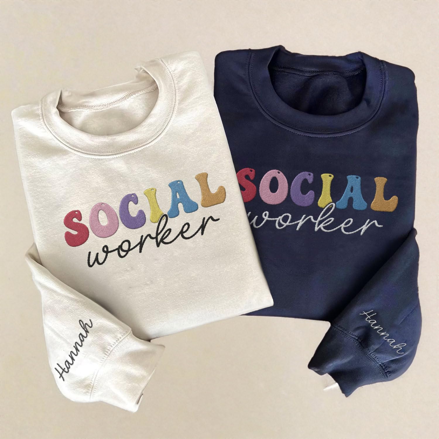 Custom Social Worker Embroidered Sweatshirt Future Social Worker Shirt Gift School Social Worker for Women Crewneck Pullovers