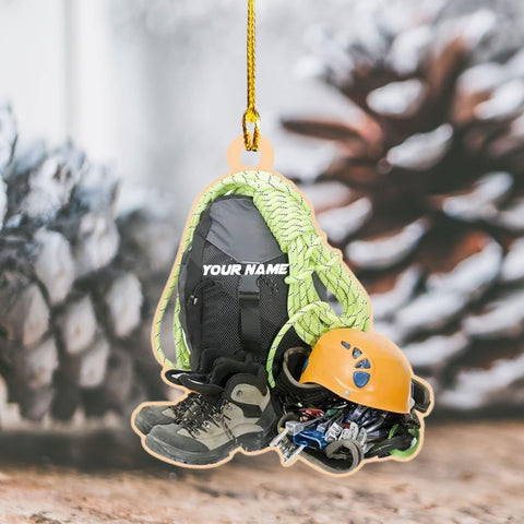 HomeDesign Personalized Rock Climbing Ornaments Custom Climbing Ornament Rock Climber Ornament, Mountain Climbing Bag, Climber Gift Bouldering Gifts Workout Ornament Christmas Tree Hanging Ornament 6