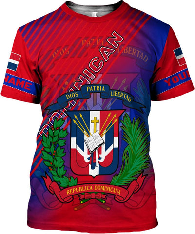 Ligthuy Personalized Dominican Shirt 3D, Dominican Republic Shirts, Dominican Flag Unisex Republica Dominicana Shirt S-5XL