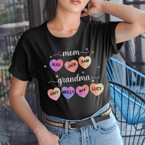 Personalized Mother's Day Tee, Mom and Grandma Belong to Kids, Grandkids Names Shirt for Nana Mimi Mom Grandma Mamaw