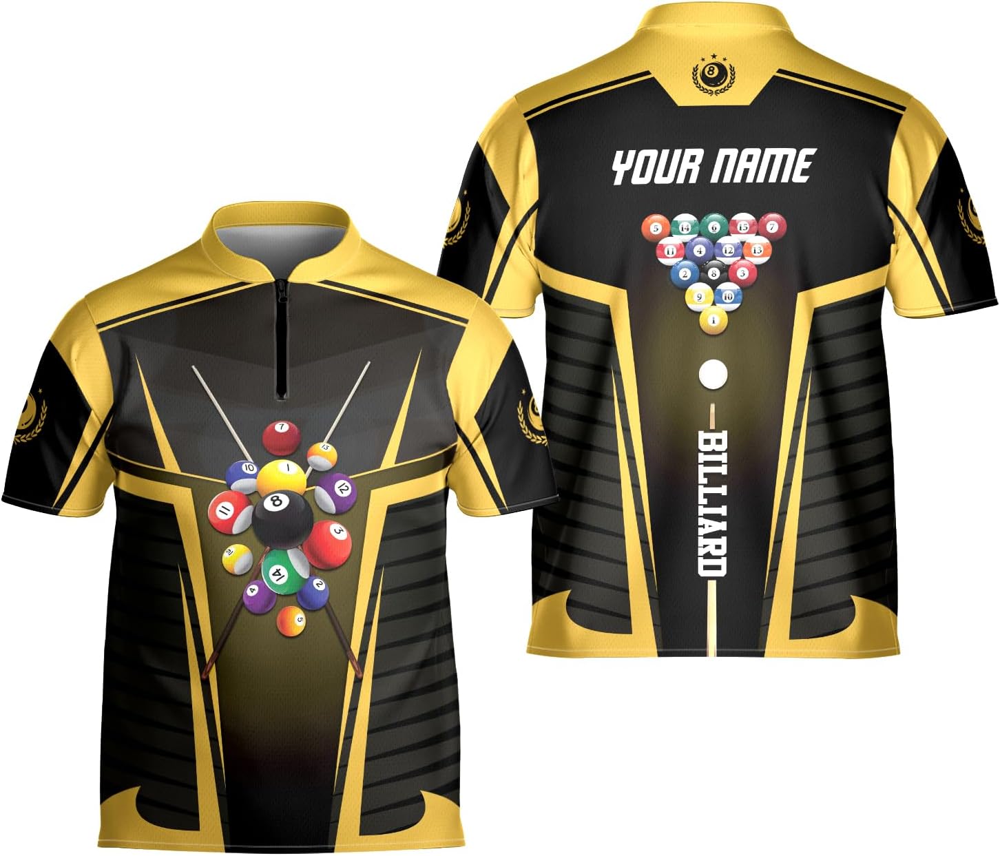 Artparel Personalized Billiard Jersey 3D Billiard Shirts for Men Billiard Bowling Jersey Billiards 9 Ball Pool Shirts for Men