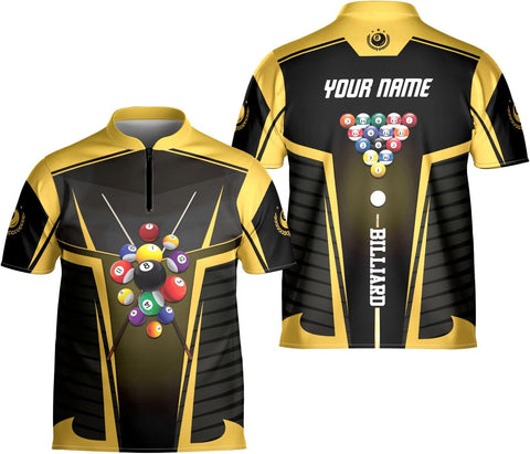 Artparel Personalized Billiard Jersey 3D Billiard Shirts for Men Billiard Bowling Jersey Billiards 9 Ball Pool Shirts for Men