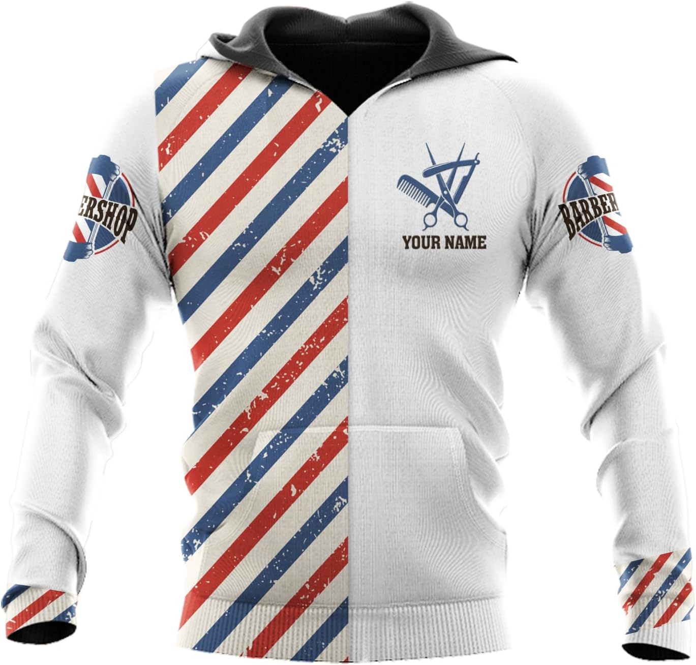 AOVL Personalized Name Barber Shirts Barber Shirt 3D for Men Custom Barber Shirt for Men Women Barber Shop Shirt Gift Barber