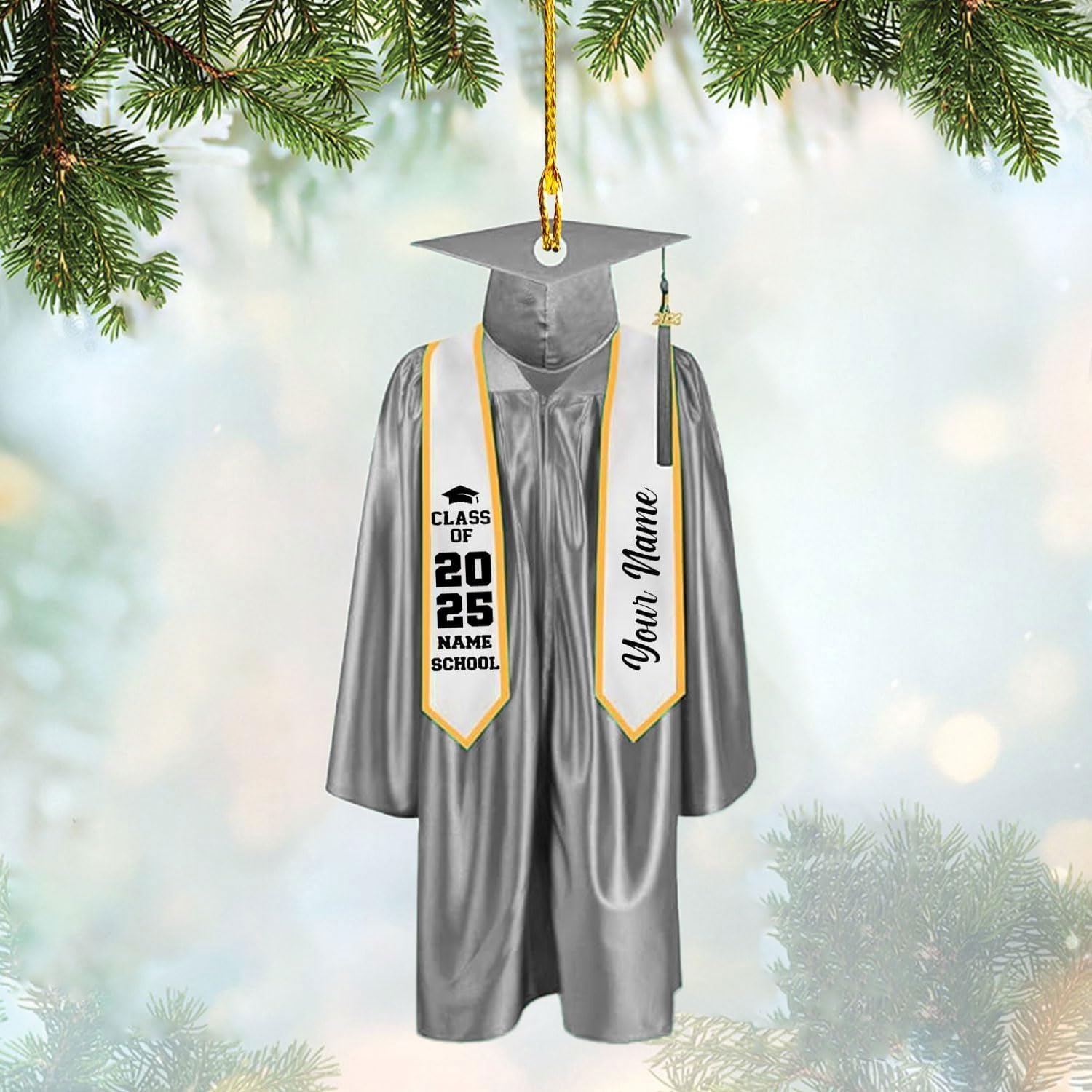 Personalized Graduation Ornaments Class of 2024 Graduation Gown Ornament Gifts Graduation Ornaments Class of 2025 College Graduation Ornaments Class of 2024 Graduate Ornament Tree Hanging Decor (G6)