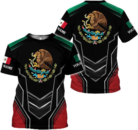 RoyalBro Personalized Mexico Shirts, Camisas De Mexico, Mexico Shirts for Men, Mexican Flag Jersey Shirt Mexico 3D Shirt