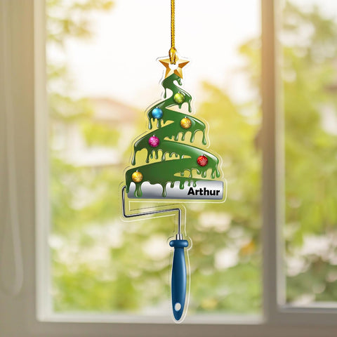 Personalized Painting Ornaments Gifts for a Painter, Painter Ornament Gift for Artist, Artist Christmas Ornament 2024, Artist Palette Christmas Ornament, Paint Brush Ornament for Painter (ON762)