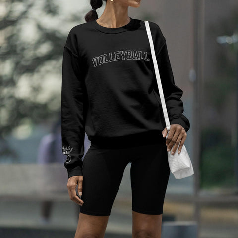AOVL Personalized Volleyball Embroidered Sweatshirt, Volleyball Sweatshirt,Sweatshirt Volleyball Shirt Volleyball Crewneck