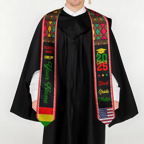 African American Graduation Sash, Graduation Stole Customize, African Graduation Sash, Graduation Stole Class of 2025