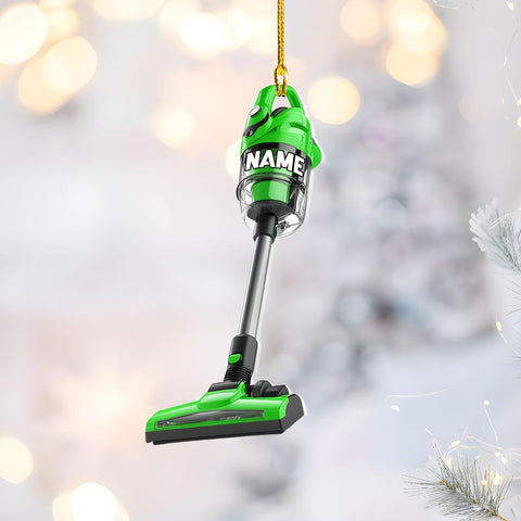 Customized Vacuum Cleaner Christmas Ornament, Cleaning Tools Ornament for Christmas Tree, Gift for Housewife Housekeeper, Holiday Xmas Tree Hanging Decor for Mom Woman Wife (Acrylic, Style 4)