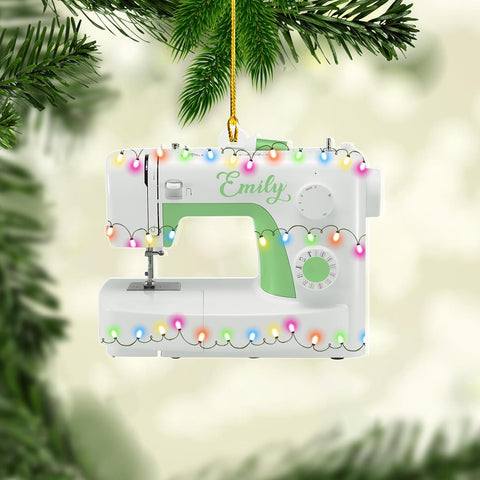 Personalized Sewing Christmas Ornament, Custom Sewing Machine Christmas Ornament 2024, Sewing Machine Ornaments for Christmas Tree, Quilt Gifts for Sewing Lovers Quilting Xmas Tree Decor (S4)