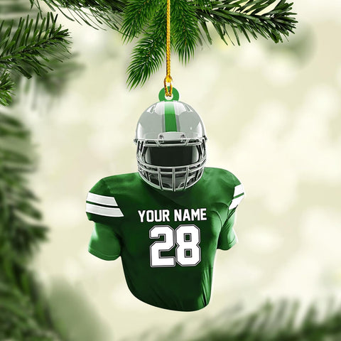 Artparel Personalized Football Ornament Customized Football Christmas Ornaments Football Ornament Christmas Hanging Décor Gift for Football Fans Football Gifts Gift for Football Player (FB 11)