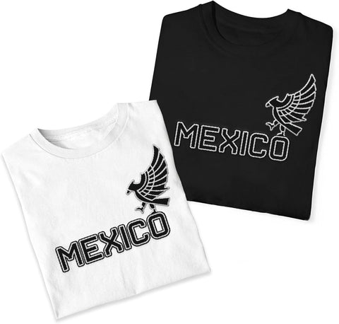Mostprints Personalized Name Embroidered Mexico Tshirt, Customized Name Shirts Mexican US Flag, Mexico Shirt2