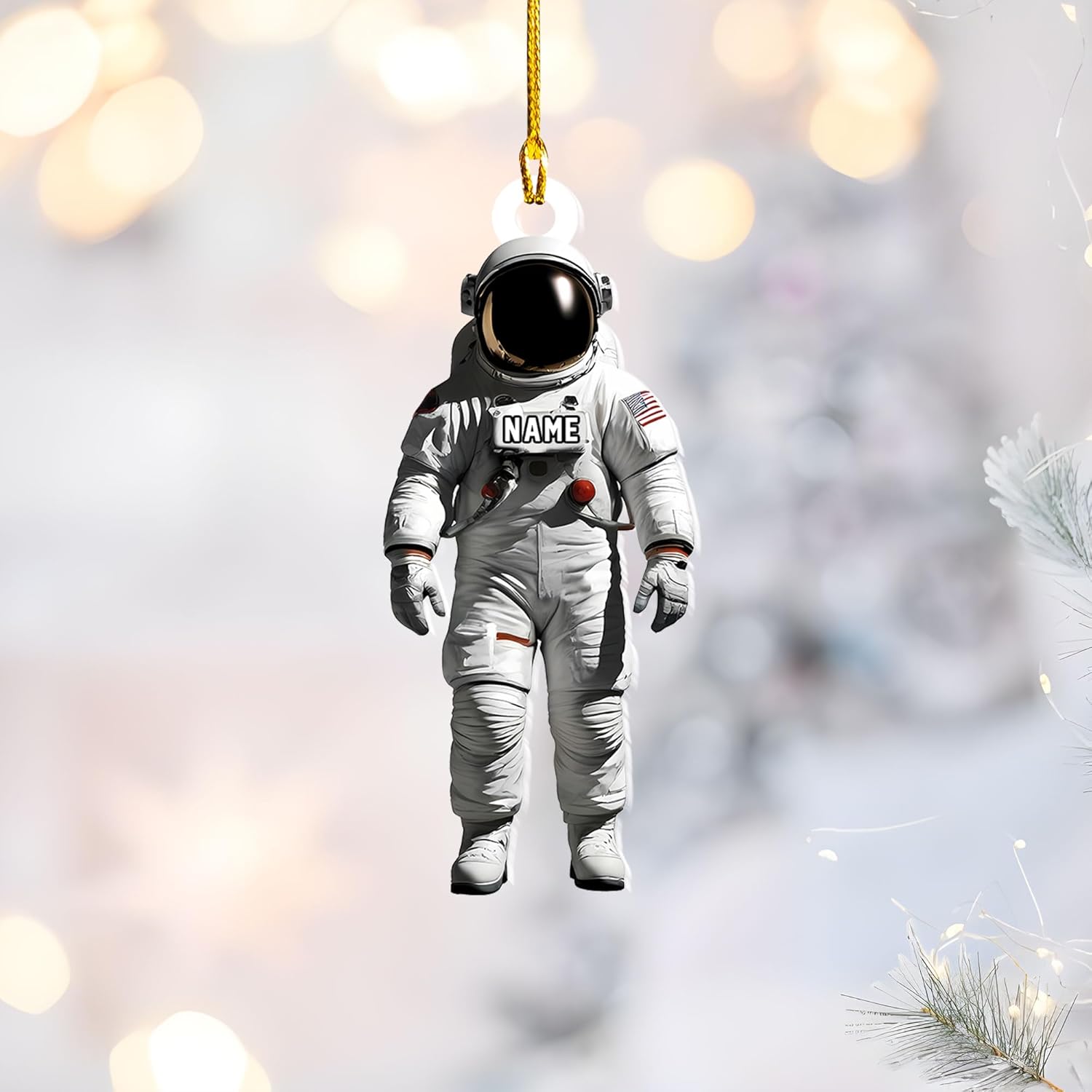 Personalized Astronaut Christmas Ornament Custom Name Rocket Spaceship Ornament for Christmas Tree Xmas Home Decoration Gifts for Boys Children Space (Acrylic, Style 9)