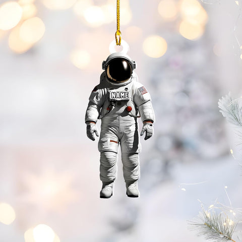 Personalized Astronaut Christmas Ornament Custom Name Rocket Spaceship Ornament for Christmas Tree Xmas Home Decoration Gifts for Boys Children Space (Acrylic, Style 9)