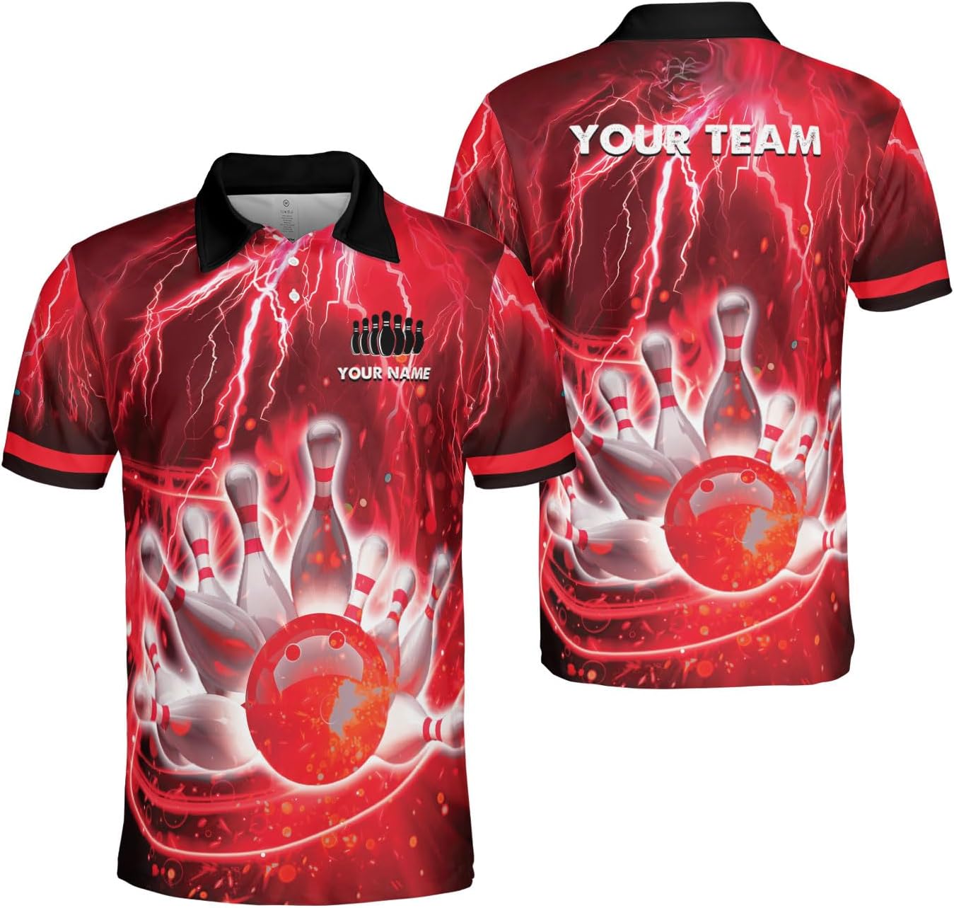 Ligthuy Personalized Name Bowling Polo Shirts 3D for Men and Women, Bowling Shirt, Bowling Shirts for Men Team Bowling Shirt