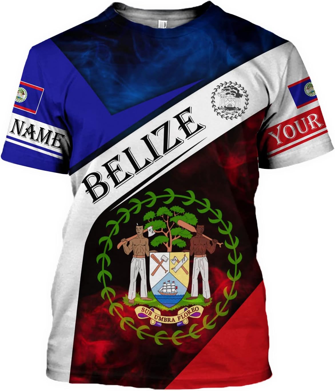 Personalized Belize Shirt for Men and Women, Coat of Arms of Belize Flag Flag Shirt, Belizean Country Flag Gift