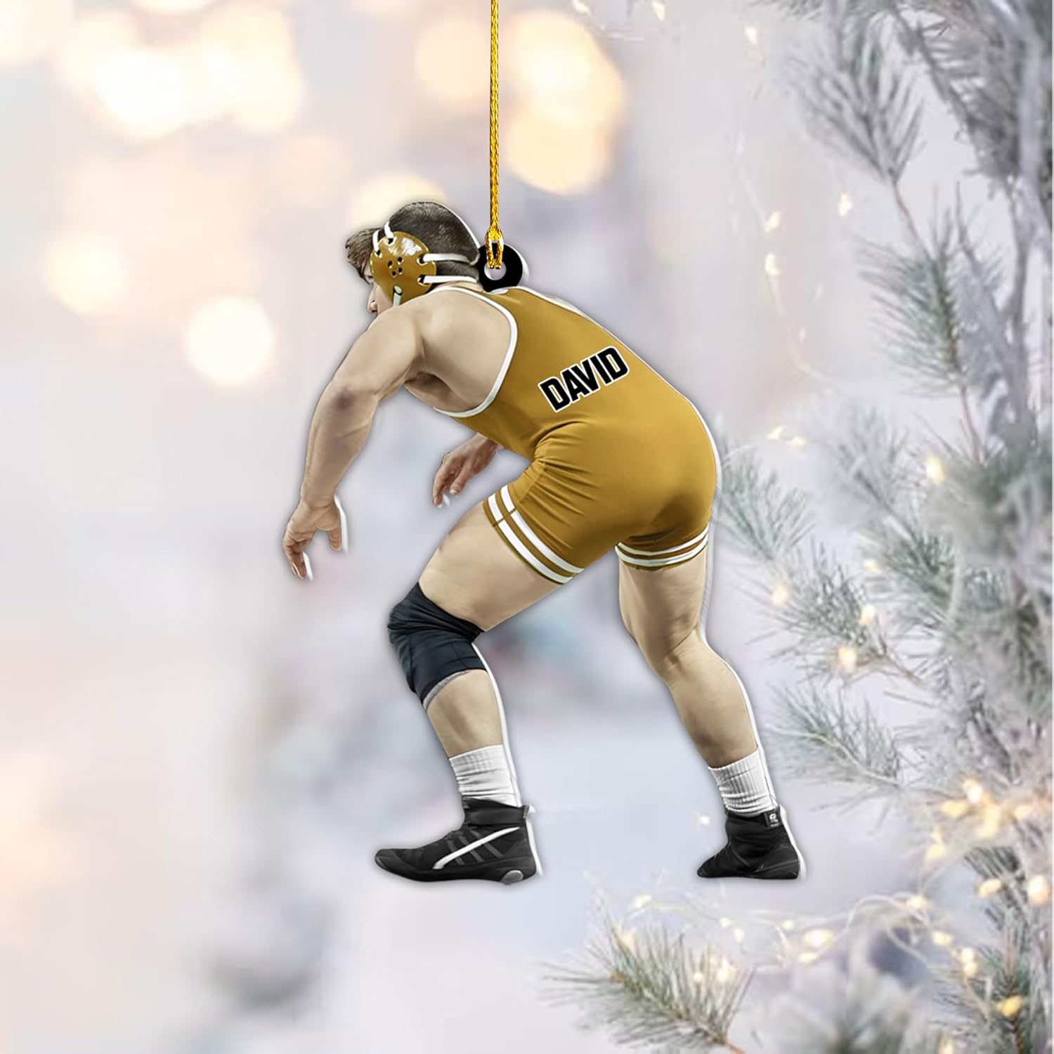 Artparel Personalized Wrestling Ornament Wrestling Helmet Ornaments Wrestling Christmas Ornament Gift for Wrestling Player Wrestling Christmas Tree Ornaments for Boys or Girls (WL15)