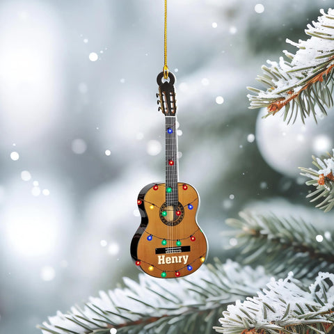 Personalized Guitar Ornament, Electric Guitar Ornament, Guitar Christmas Ornaments 2024, Acoustic Guitar Christmas Ornament, Guitar Christmas Ornaments Guitarist Gift Musical Instruments Xmas (G12)